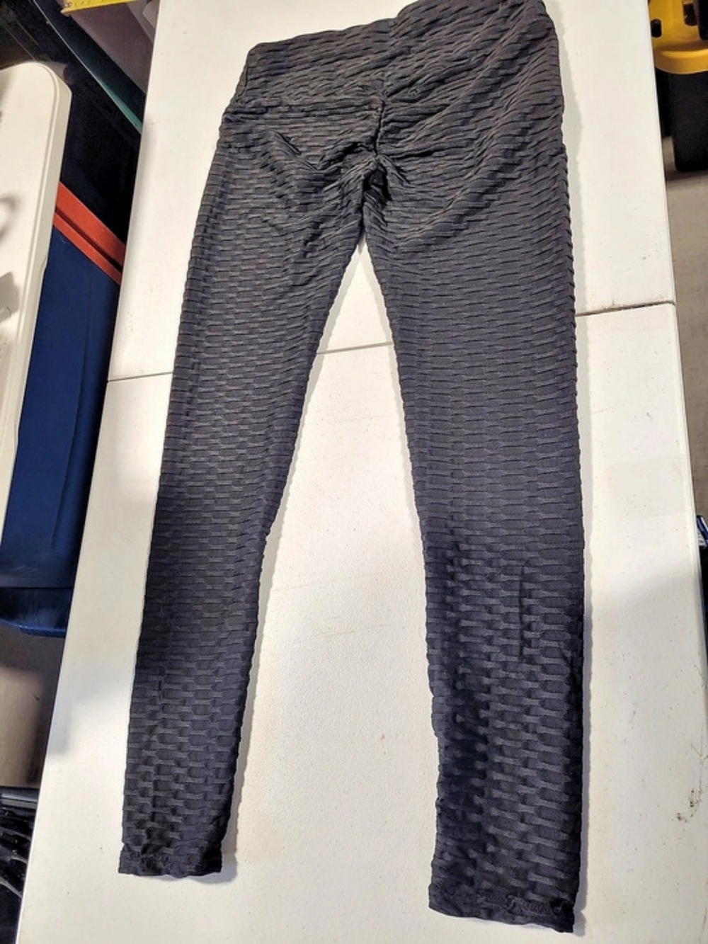 Textured Black Leggings